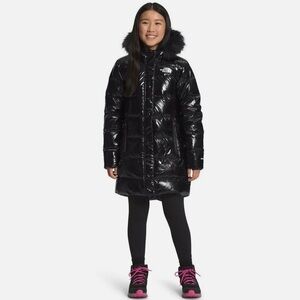 The North Face Big Girls North Down Long Parka Coat Size Small Black Puffer
